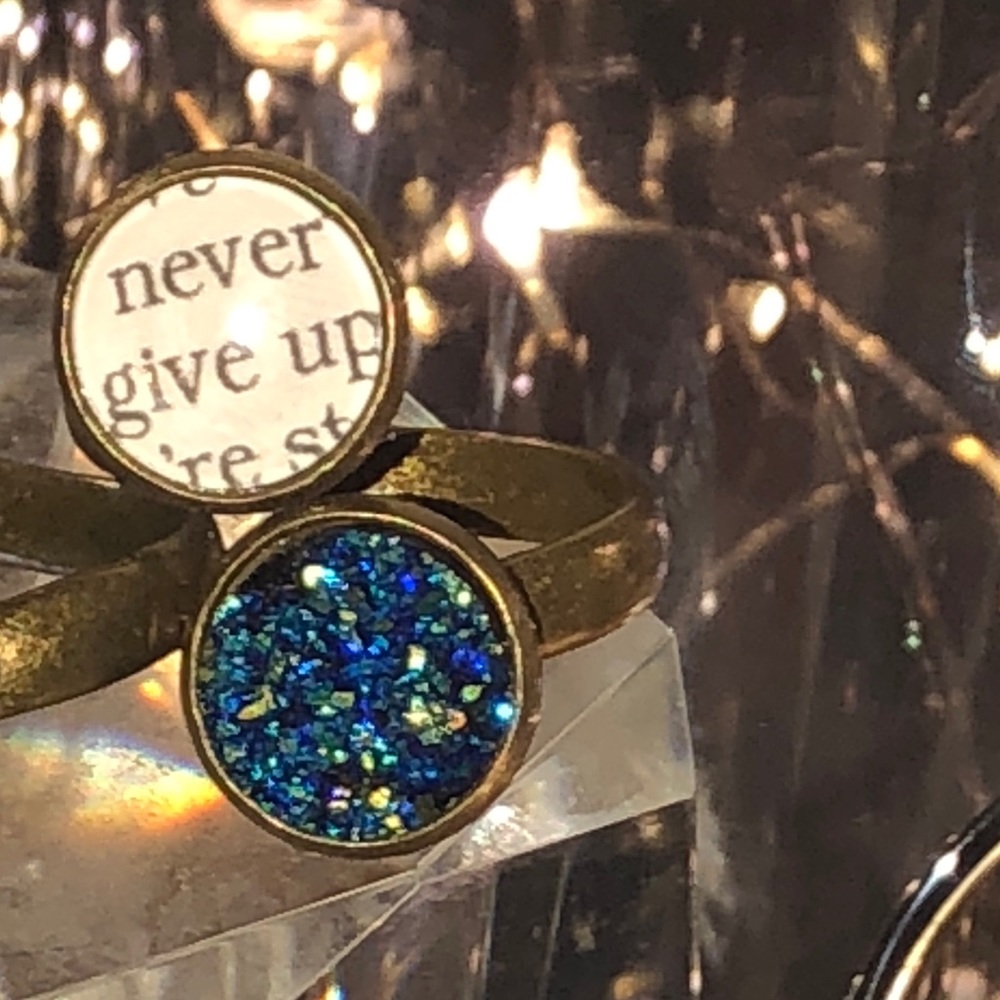 Never Give Up Druzy Double Dot Ring